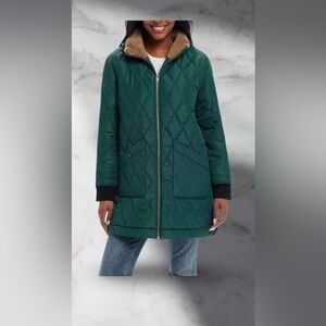 Weatherproof Women's Quilted Puffer Jacket, Green Size Large
